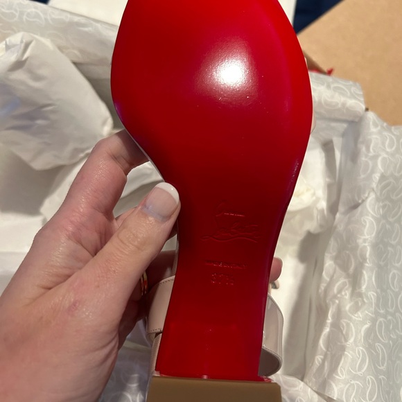 Brand New Christian Louboutin Miss Sabina 55 Patent Leather Sandals 37.5 Leche - Picture 4 of 9